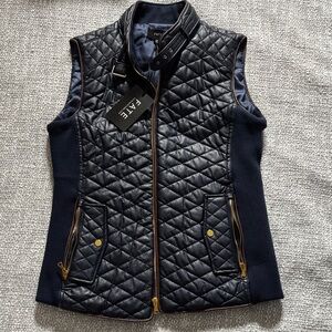 NWT - FATE-  Women's M Quilted Navy Faux Leather Vest